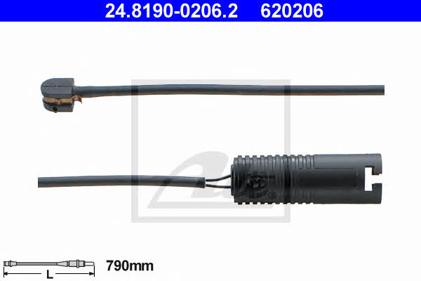 Ate 24.8190-0206.2 Warning contact, brake pad wear 24819002062: Buy near me in Poland at 2407.PL - Good price!