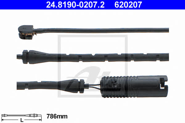 Ate 24.8190-0207.2 Warning contact, brake pad wear 24819002072: Buy near me in Poland at 2407.PL - Good price!