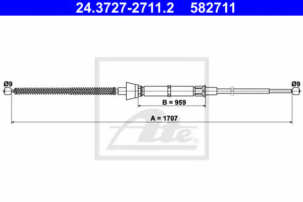 Ate 24.3727-2711.2 Cable Pull, parking brake 24372727112: Buy near me in Poland at 2407.PL - Good price!