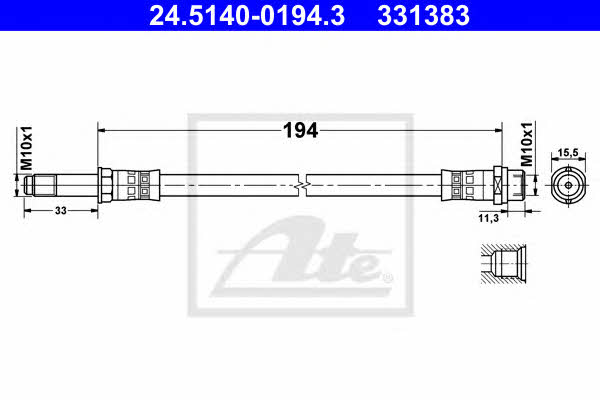 Ate 24.5140-0194.3 Bremsschlauch 24514001943: Kaufen Sie zu einem guten Preis in Polen bei 2407.PL!