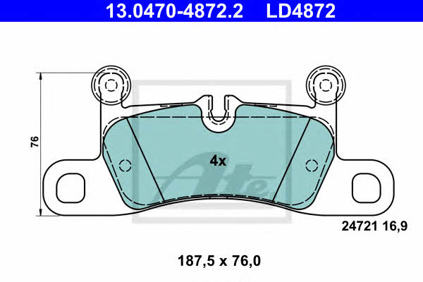Ate 13.0470-4872.2 ATE CERAMIC disc brake pads, set 13047048722: Buy near me in Poland at 2407.PL - Good price!