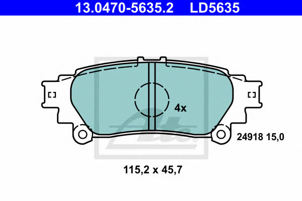 Ate ATE CERAMIC disc brake pads, set – price 250 PLN