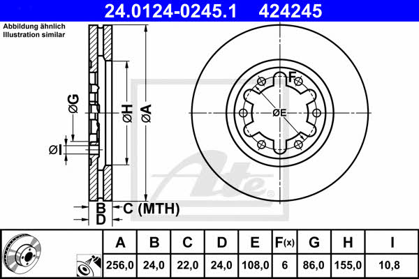 Ate 24.0124-0245.1 Тормозной диск передний вентилируемый 24012402451: Отличная цена - Купить в Польше на 2407.PL!