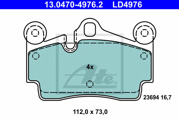 Ate ATE CERAMIC disc brake pads, set – price 404 PLN