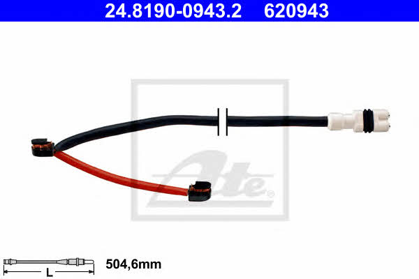 Ate 24.8190-0943.2 Датчик износа тормозных колодок 24819009432: Отличная цена - Купить в Польше на 2407.PL!