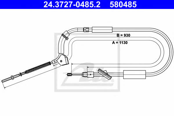 Ate 24.3727-0485.2 Cable Pull, parking brake 24372704852: Buy near me at 2407.PL in Poland at an Affordable price!
