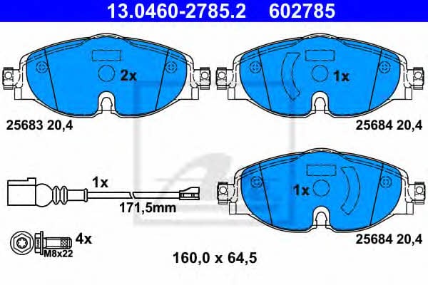 Ate 13.0460-2785.2 Brake Pad Set, disc brake 13046027852: Buy near me in Poland at 2407.PL - Good price!