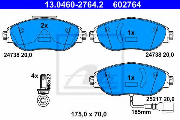 Ate 13.0460-2764.2 Brake Pad Set, disc brake 13046027642: Buy near me in Poland at 2407.PL - Good price!