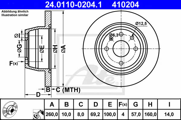 Ate Тормозной диск задний невентилируемый – цена 137 PLN