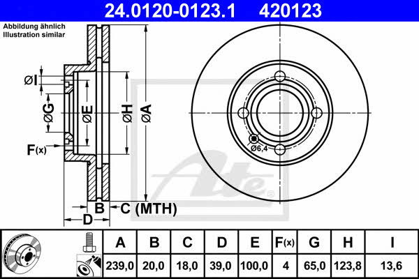 Ate 24.0120-0123.1 Тормозной диск передний вентилируемый 24012001231: Отличная цена - Купить в Польше на 2407.PL!