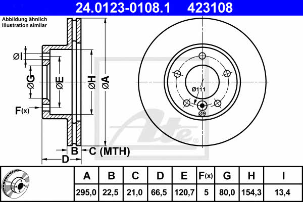 Ate 24.0123-0108.1 Тормозной диск передний вентилируемый 24012301081: Отличная цена - Купить в Польше на 2407.PL!