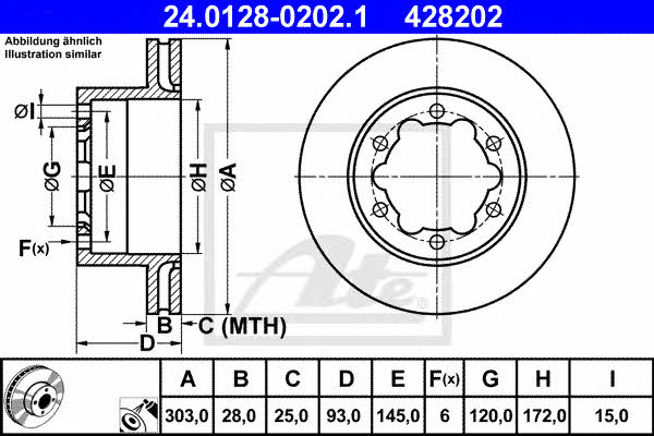 Ate 24.0128-0202.1 Rear ventilated brake disc 24012802021: Buy near me in Poland at 2407.PL - Good price!