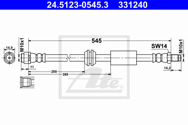 Bremsschlauch Mercedes GL-Class: 24512305453 Ate Bremsschlauch