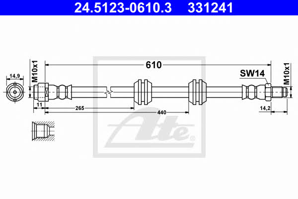 Bremsschlauch Mercedes GL-Class: 24512306103 Ate Bremsschlauch