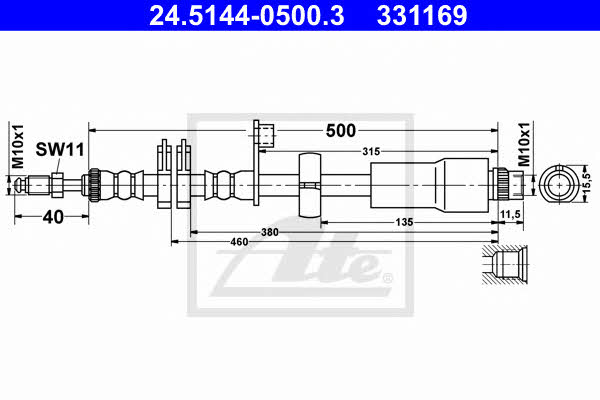 Ate 24.5144-0500.3 Bremsschlauch 24514405003: Kaufen Sie zu einem guten Preis in Polen bei 2407.PL!