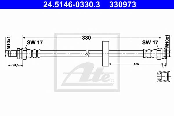 Ate 24.5146-0330.3 Brake Hose 24514603303: Buy near me at 2407.PL in Poland at an Affordable price!