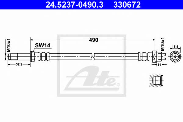 Ate 24.5237-0490.3 Bremsschlauch 24523704903: Kaufen Sie zu einem guten Preis in Polen bei 2407.PL!