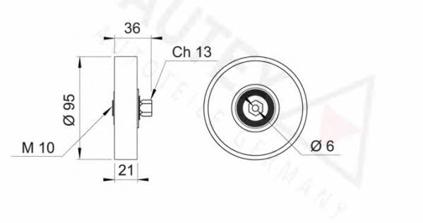 Autex 651412 V-ribbed belt tensioner (drive) roller 651412: Buy near me in Poland at 2407.PL - Good price!