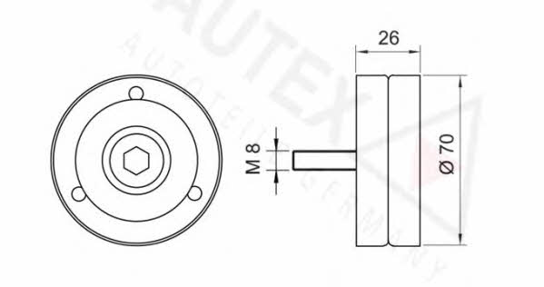 Autex 654088 V-ribbed belt tensioner (drive) roller 654088: Buy near me in Poland at 2407.PL - Good price!