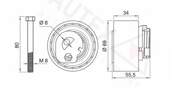 Autex 654107 Tensioner pulley, timing belt 654107: Buy near me in Poland at 2407.PL - Good price!