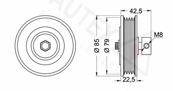 Autex 654230 V-ribbed belt tensioner (drive) roller 654230: Buy near me in Poland at 2407.PL - Good price!