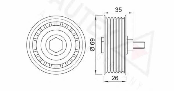 Autex 654256 Ролик натяжной ремня поликлинового (приводного) 654256: Отличная цена - Купить в Польше на 2407.PL!