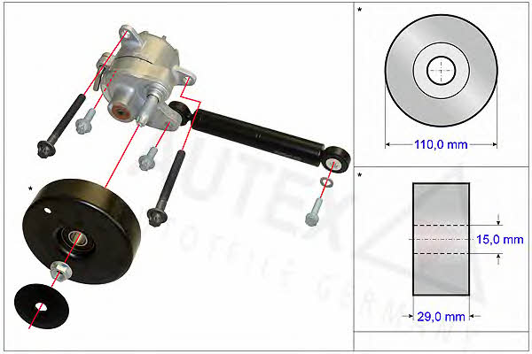 Autex 654866 Belt tensioner repair kit 654866: Buy near me in Poland at 2407.PL - Good price!