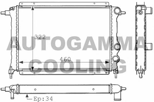 Autogamma 100874 Radiator, engine cooling 100874: Buy near me in Poland at 2407.PL - Good price!