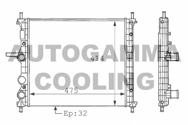 Autogamma 101166 Radiator, engine cooling 101166: Buy near me in Poland at 2407.PL - Good price!