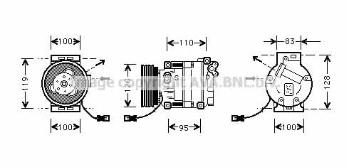 AVA FTK034 Compressor, air conditioning FTK034: Buy near me in Poland at 2407.PL - Good price!