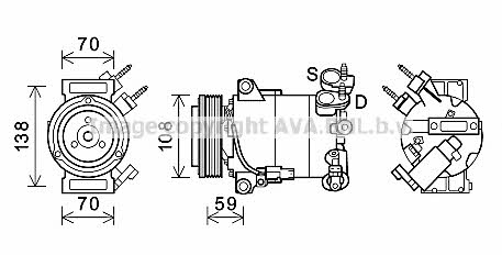 AVA FDK586 Компрессор кондиционера FDK586: Отличная цена - Купить в Польше на 2407.PL!