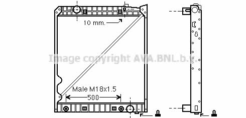 AVA MEA2193 Radiator, engine cooling MEA2193: Buy near me in Poland at 2407.PL - Good price!