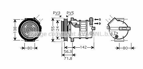 AVA ALK107 Compressor, air conditioning ALK107: Buy near me in Poland at 2407.PL - Good price!