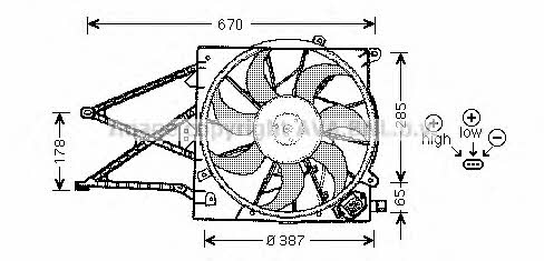 AVA OL7509 Hub, engine cooling fan wheel OL7509: Buy near me in Poland at 2407.PL - Good price!