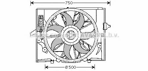 AVA BW7504 Hub, engine cooling fan wheel BW7504: Buy near me in Poland at 2407.PL - Good price!