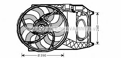 AVA BW7524 Hub, engine cooling fan wheel BW7524: Buy near me in Poland at 2407.PL - Good price!