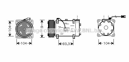 AVA PEK225 Compressor, air conditioning PEK225: Buy near me in Poland at 2407.PL - Good price!