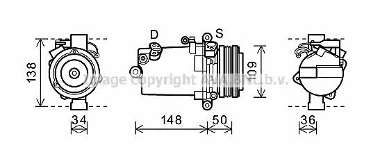 AVA BWK408 Compressor, air conditioning BWK408: Buy near me in Poland at 2407.PL - Good price!