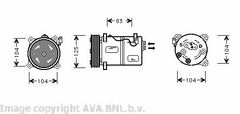 AVA VOK030 Compressor, air conditioning VOK030: Buy near me in Poland at 2407.PL - Good price!