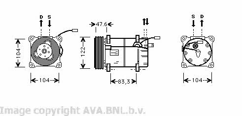 AVA VOK109 Компрессор кондиционера VOK109: Отличная цена - Купить в Польше на 2407.PL!