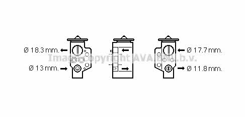 AVA VW1311 Air conditioner expansion valve VW1311: Buy near me in Poland at 2407.PL - Good price!