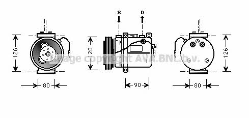 AVA SBK051 Compressor, air conditioning SBK051: Buy near me in Poland at 2407.PL - Good price!