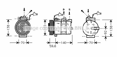 AVA SBK054 Compressor, air conditioning SBK054: Buy near me in Poland at 2407.PL - Good price!