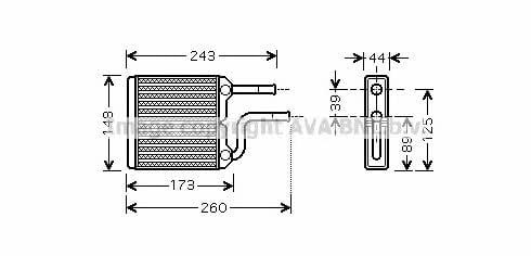 AVA DU6059 Heat exchanger, interior heating DU6059: Buy near me at 2407.PL in Poland at an Affordable price!