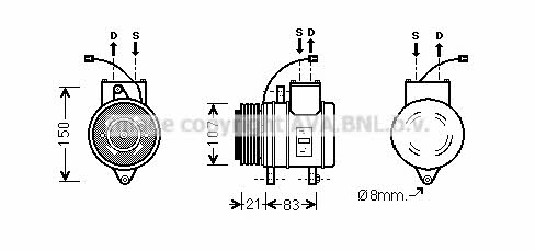 AVA DWK041 Compressor, air conditioning DWK041: Buy near me in Poland at 2407.PL - Good price!