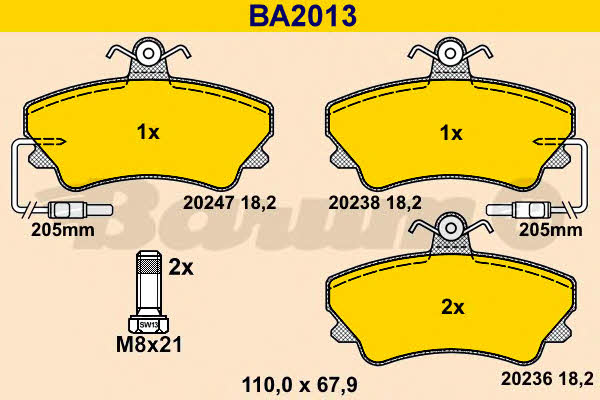 Barum BA2013 Scheibenbremsbeläge, Set BA2013: Kaufen Sie zu einem guten Preis in Polen bei 2407.PL!