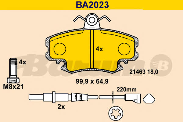 Barum BA2023 Гальмівні колодки, комплект BA2023: Купити у Польщі - Добра ціна на 2407.PL!