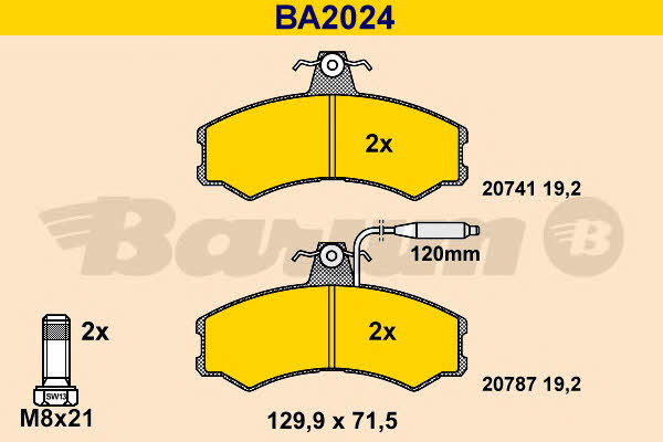 Barum BA2024 Scheibenbremsbeläge, Set BA2024: Kaufen Sie zu einem guten Preis in Polen bei 2407.PL!