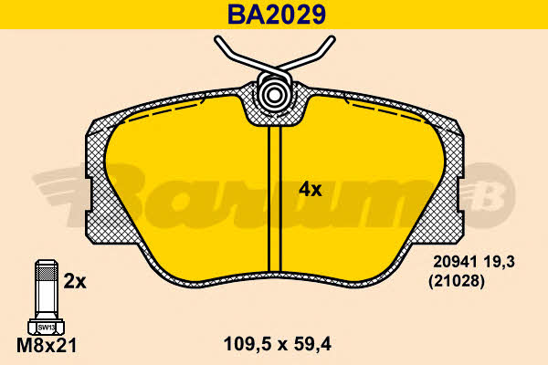 Barum BA2029 Brake Pad Set, disc brake BA2029: Buy near me in Poland at 2407.PL - Good price!