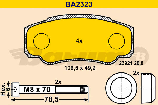 Barum BA2323 Brake Pad Set, disc brake BA2323: Buy near me in Poland at 2407.PL - Good price!
